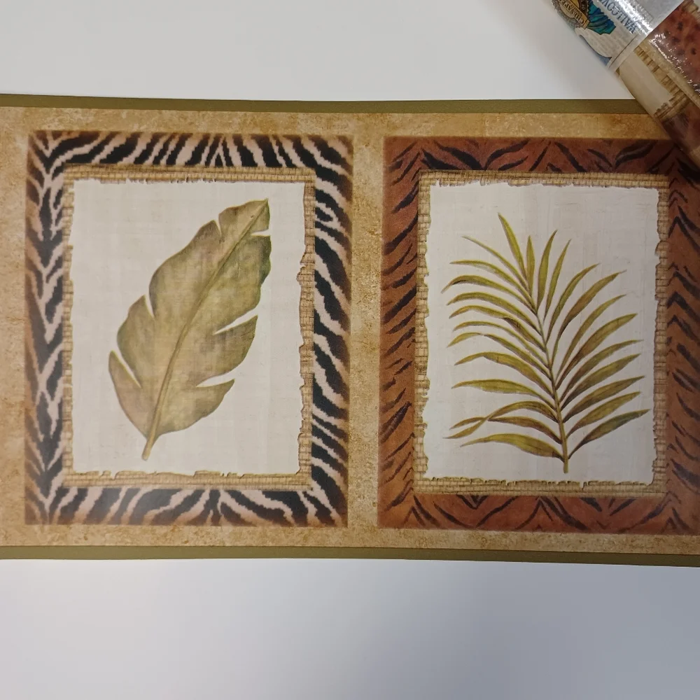 Wallpaper Border Animal Skin Tropical Palms